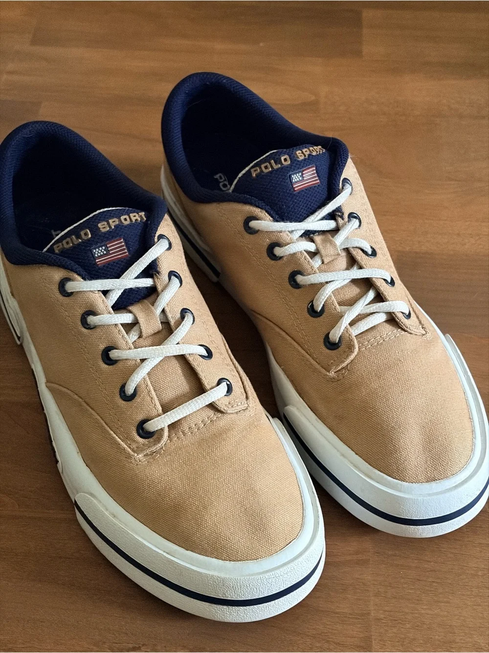 Vintage Polo Sport Ralph Lauren Canvas Deck Sneakers Men’s Size 9 Low Top